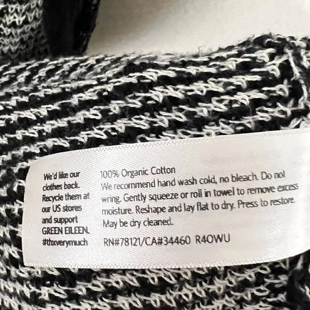 Eileen Fisher Organic Cotton Reversible Cardigan Sweater Size Small